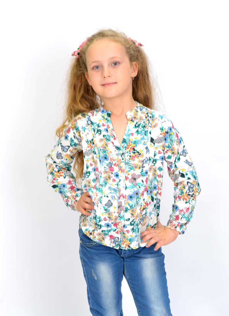 детская блузка для девочки разноцветная фото
