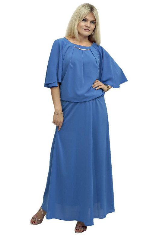 летнее платье синее с шифона большого размера